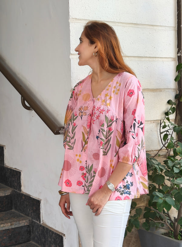 Peppy Pink Meadows Top