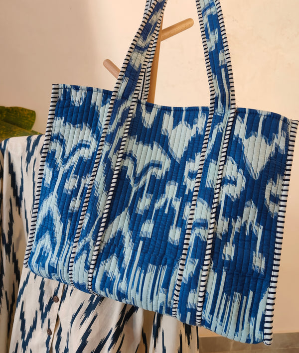 Indigo Ikat Tote (Small)