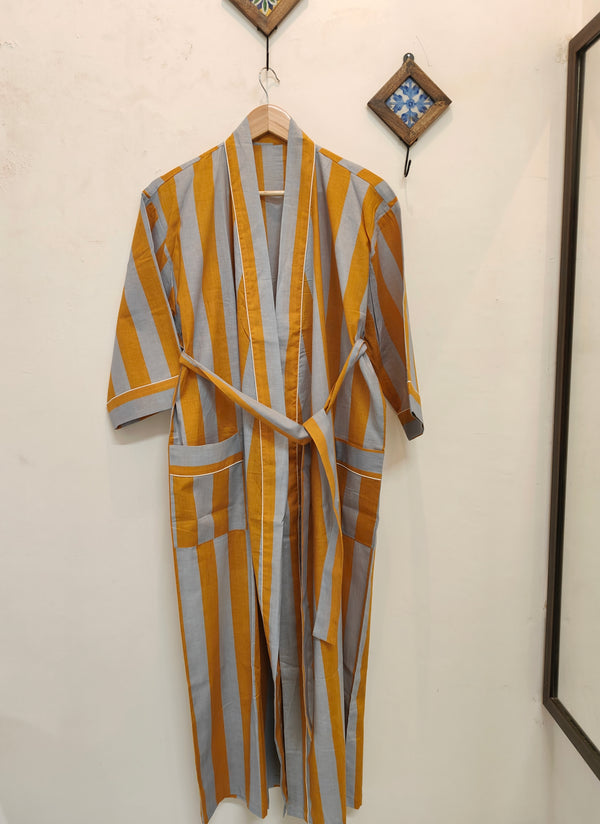 Mellow Yellow Stripe Robe