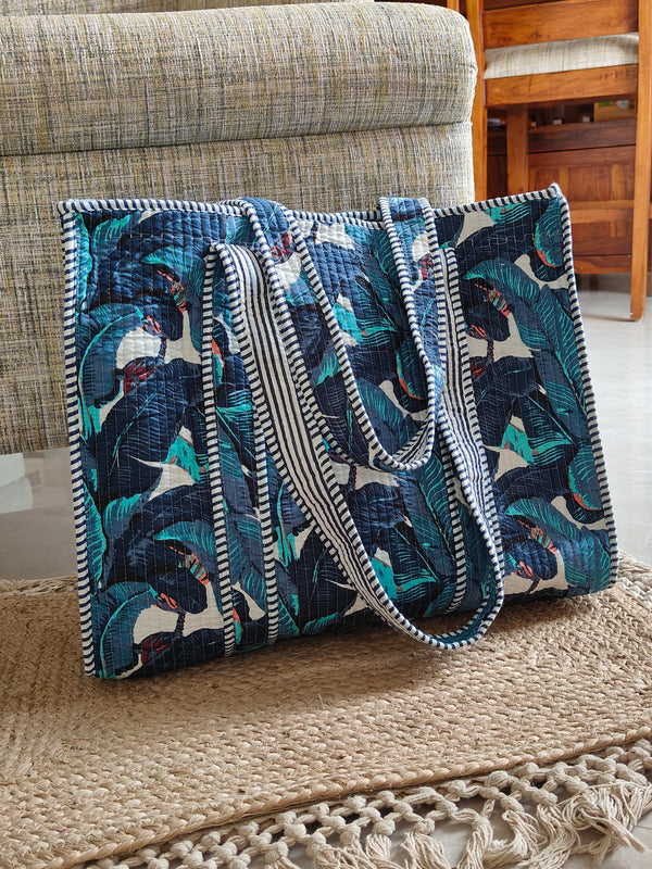 Tropical Night Tote (With Zipper)