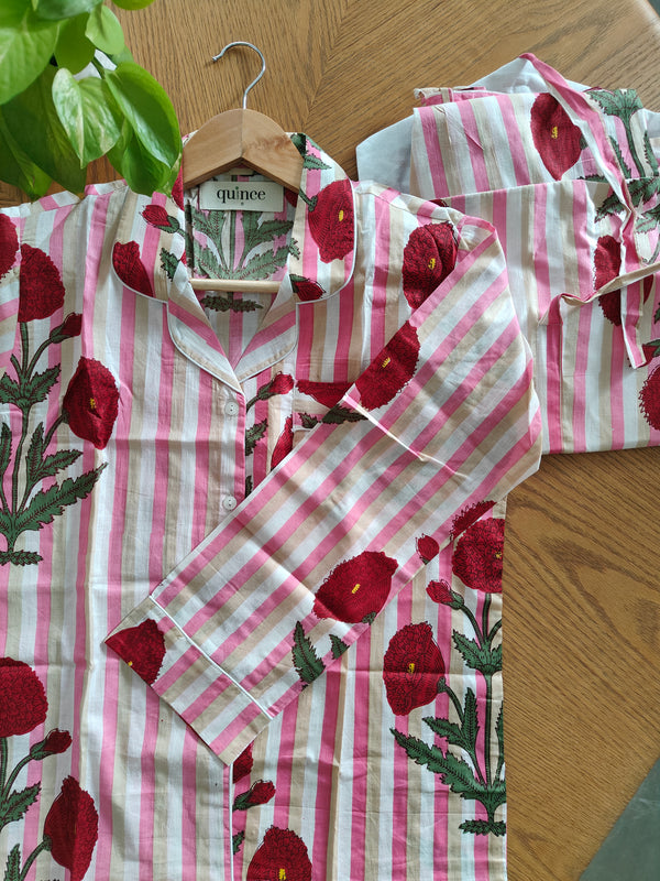 Poppy Playdate Pj Set - Pink (With matching cover bag)