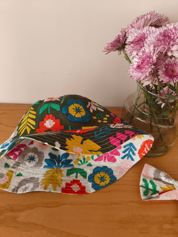 Floral Party Reversible Bucket Hat