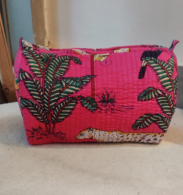 Jungle Joy Hot Pink Toiletry Pouch (Single Pc)