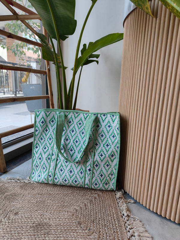 Green Diamond Tote Bag